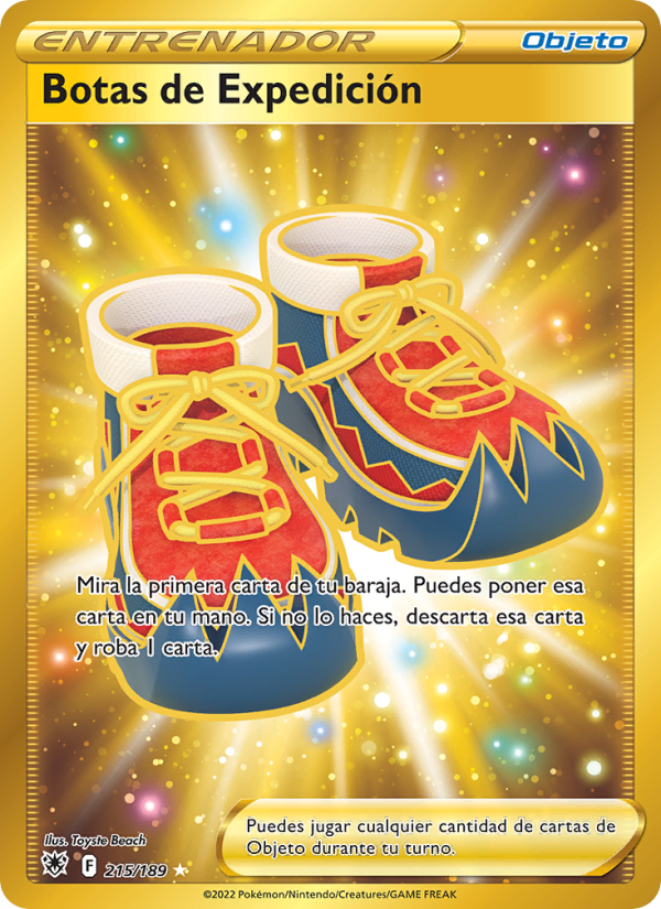 Botas de Expedición 215 — Resplandor Astral (Spanish Pokémon TCG card)