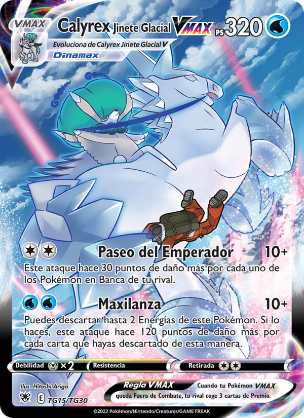 Calyrex Jinete Glacial VMAX TG15 — Resplandor Astral (Spanish Pokémon TCG card)