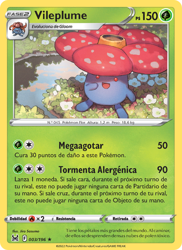Vileplume 003 — Origen Perdido (Spanish Pokémon TCG card)