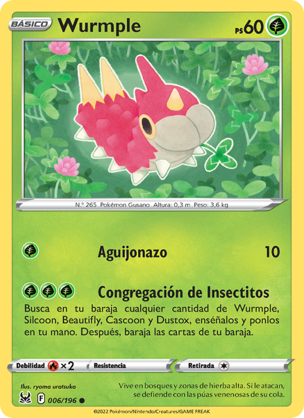 Wurmple 006 — Origen Perdido (Spanish Pokémon TCG card)
