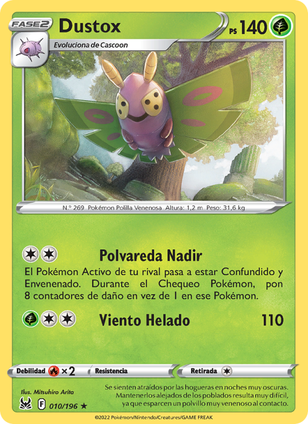 Dustox 010 — Origen Perdido (Spanish Pokémon TCG card)
