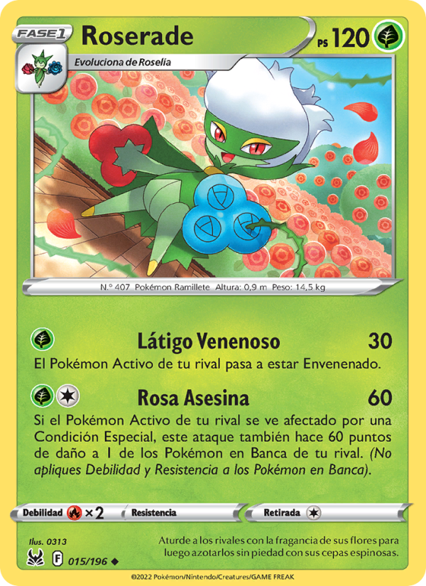 Roserade 015 — Origen Perdido (Spanish Pokémon TCG card)