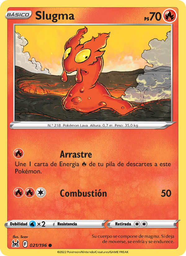 Slugma 021 — Origen Perdido (Spanish Pokémon TCG card)