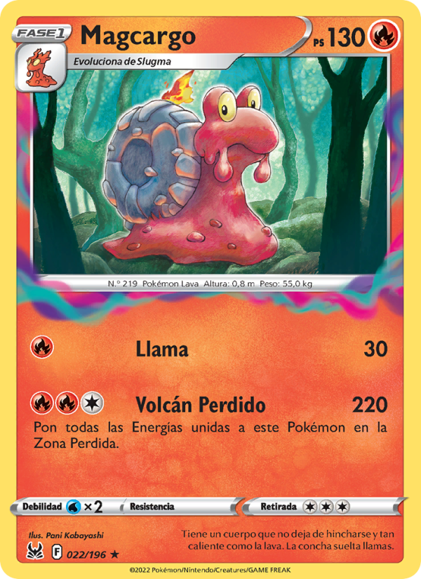 Magcargo 022 — Origen Perdido (Spanish Pokémon TCG card)