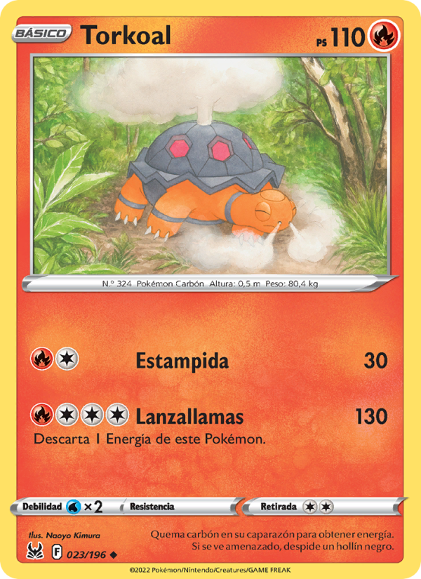 Torkoal 023 — Origen Perdido (Spanish Pokémon TCG card)