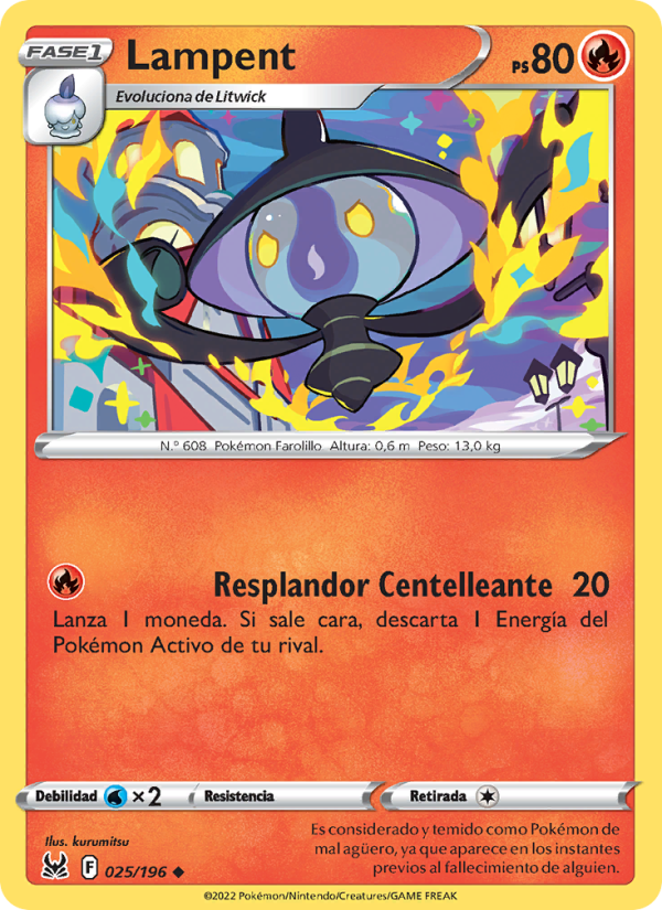 Lampent 025 — Origen Perdido (Spanish Pokémon TCG card)