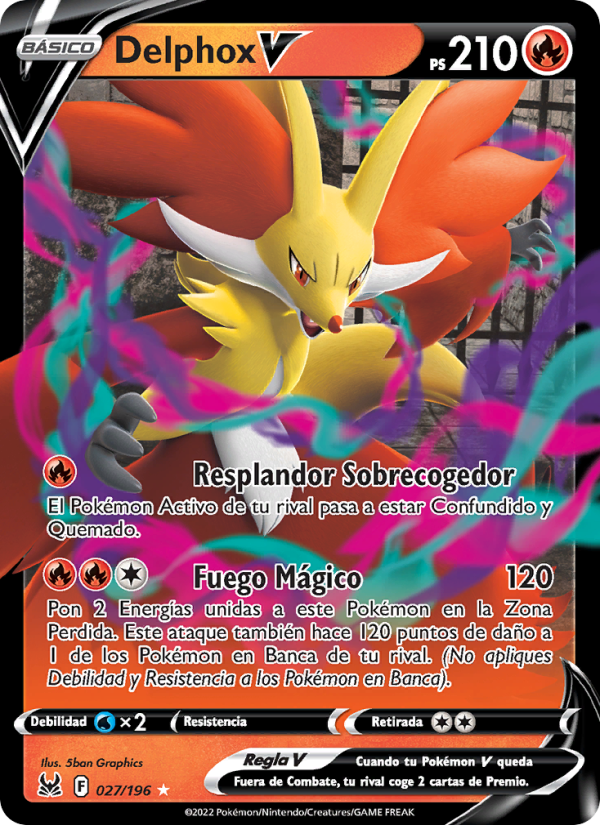 Delphox V 027 — Origen Perdido (Spanish Pokémon TCG card)