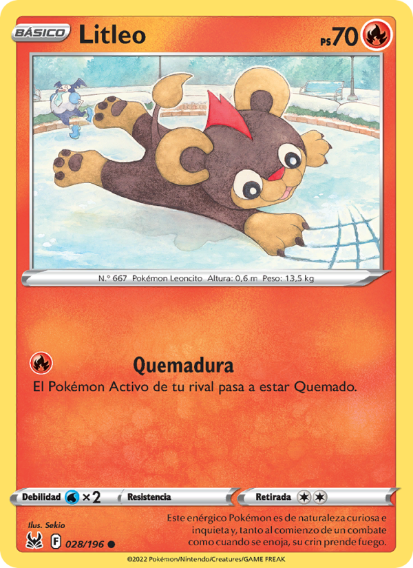 Litleo 028 — Origen Perdido (Spanish Pokémon TCG card)