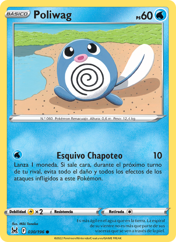 Poliwag 030 — Origen Perdido (Spanish Pokémon TCG card)
