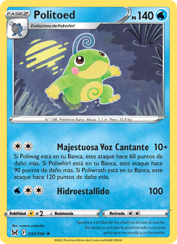 Politoed 032 — Origen Perdido (Spanish Pokémon TCG card)