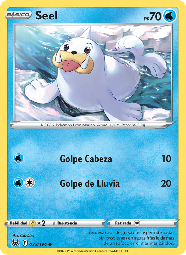 Seel 033 — Origen Perdido (Spanish Pokémon TCG card)