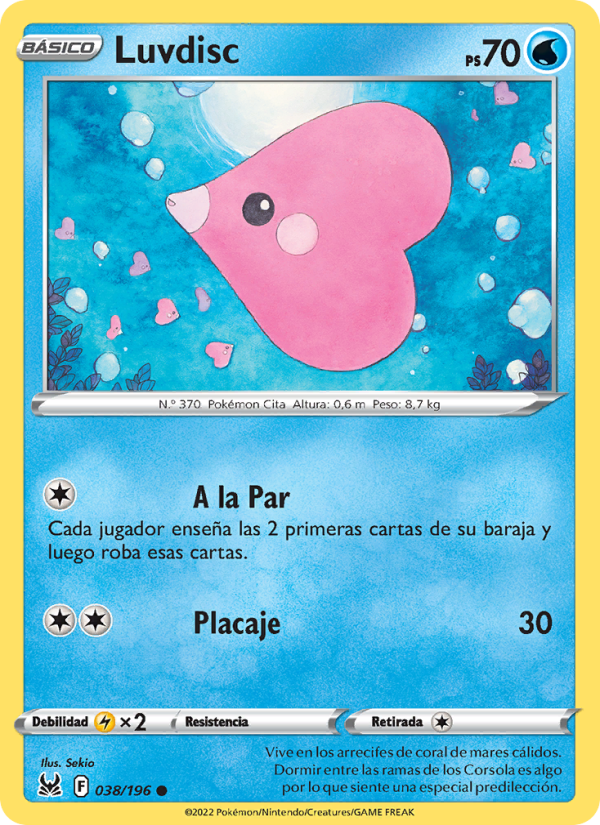 Luvdisc 038 — Origen Perdido (Spanish Pokémon TCG card)