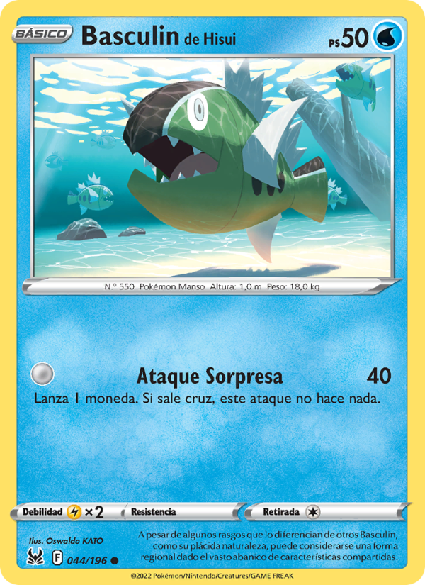 Basculin de Hisui 044 — Origen Perdido (Spanish Pokémon TCG card)