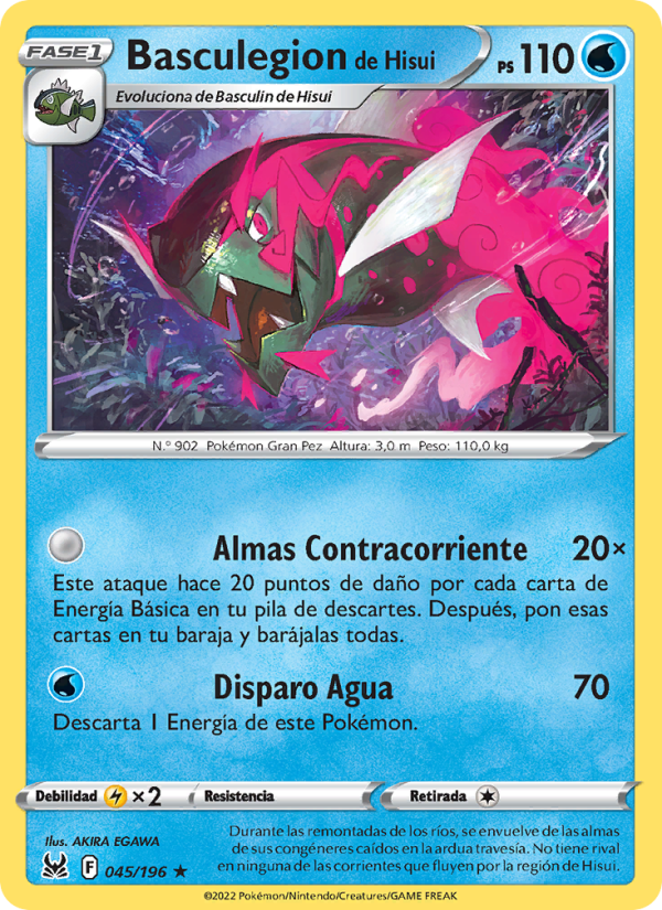 Basculegion de Hisui 045 — Origen Perdido (Spanish Pokémon TCG card)