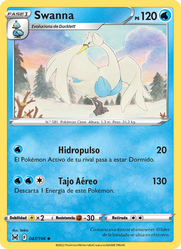 Swanna 047 — Origen Perdido (Spanish Pokémon TCG card)