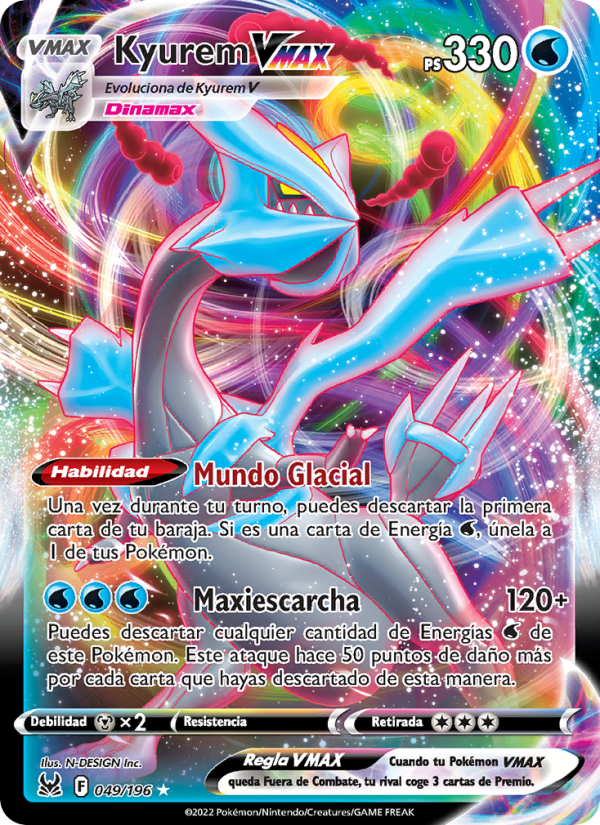 Kyurem VMAX 049 — Origen Perdido (Spanish Pokémon TCG card)