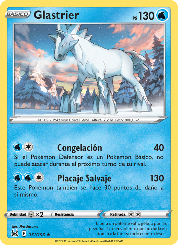 Glastrier 051 — Origen Perdido (Spanish Pokémon TCG card)