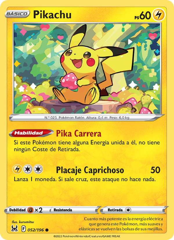 Pikachu 052 — Origen Perdido (Spanish Pokémon TCG card)