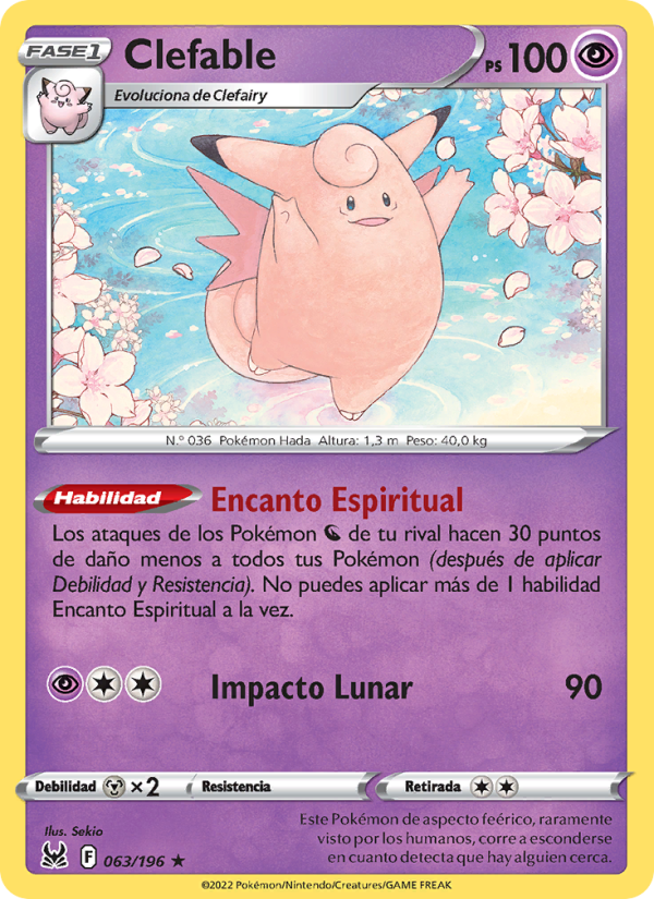 Clefable 063 — Origen Perdido (Spanish Pokémon TCG card)