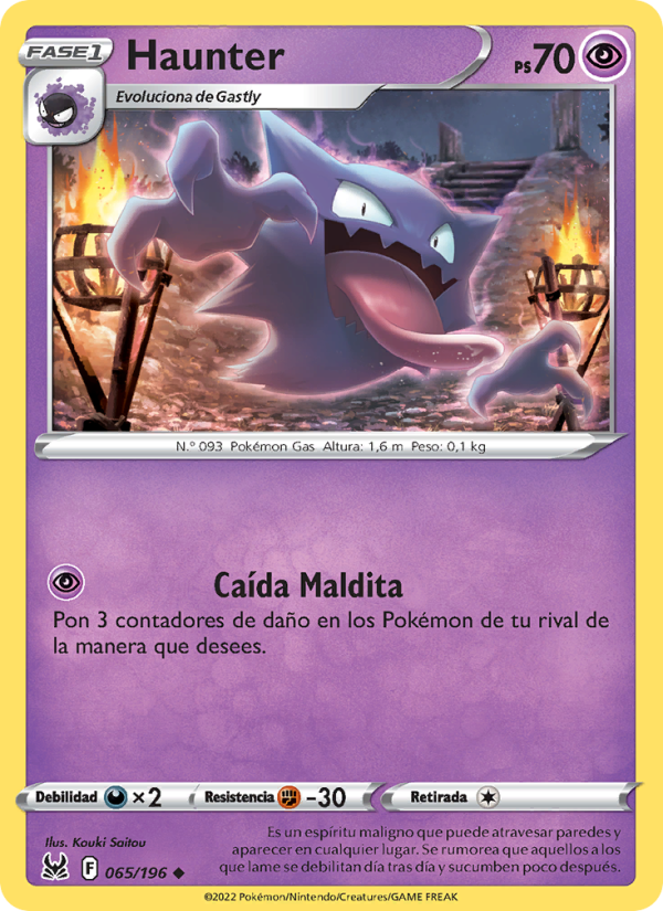 Haunter 065 — Origen Perdido (Spanish Pokémon TCG card)