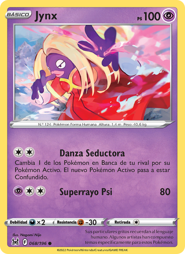 Jynx 068 — Origen Perdido (Spanish Pokémon TCG card)