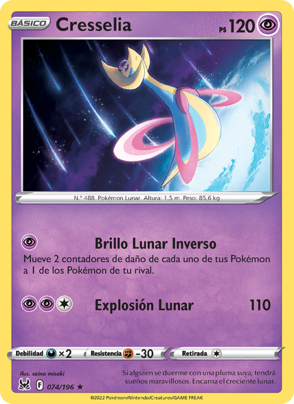 Cresselia 074 — Origen Perdido (Spanish Pokémon TCG card)