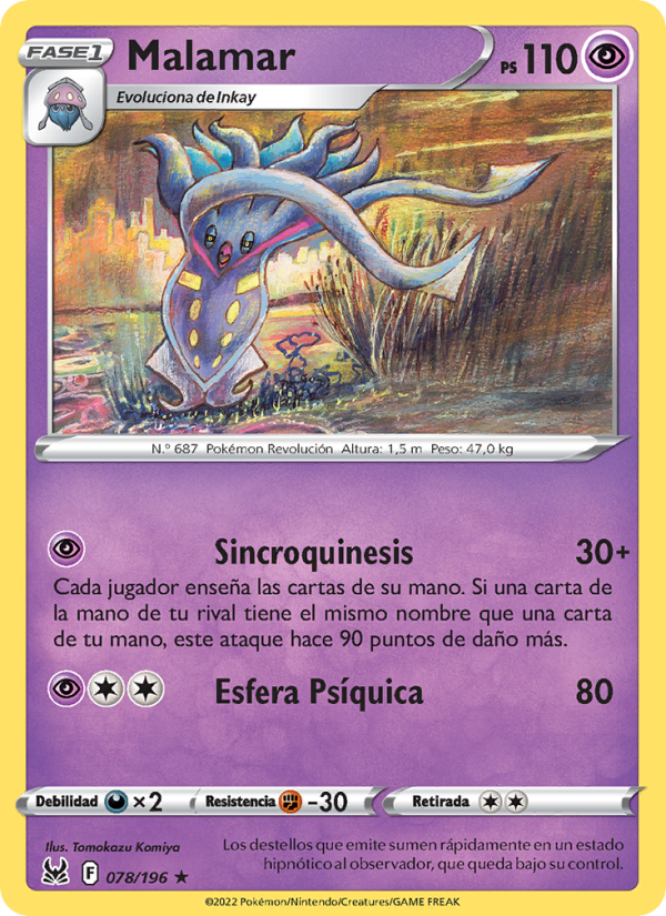 Malamar 078 — Origen Perdido (Spanish Pokémon TCG card)