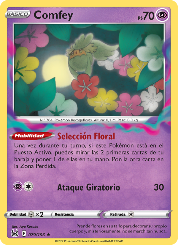 Comfey 079 — Origen Perdido (Spanish Pokémon TCG card)