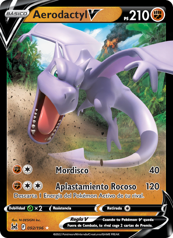 Aerodactyl V 092 — Origen Perdido (Spanish Pokémon TCG card)