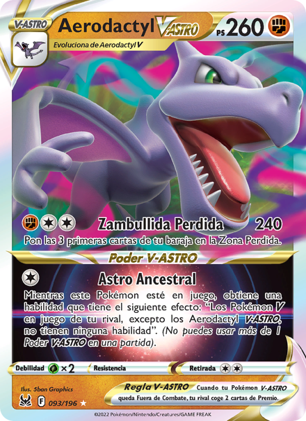 Aerodactyl V-ASTRO 093 — Origen Perdido (Spanish Pokémon TCG card)