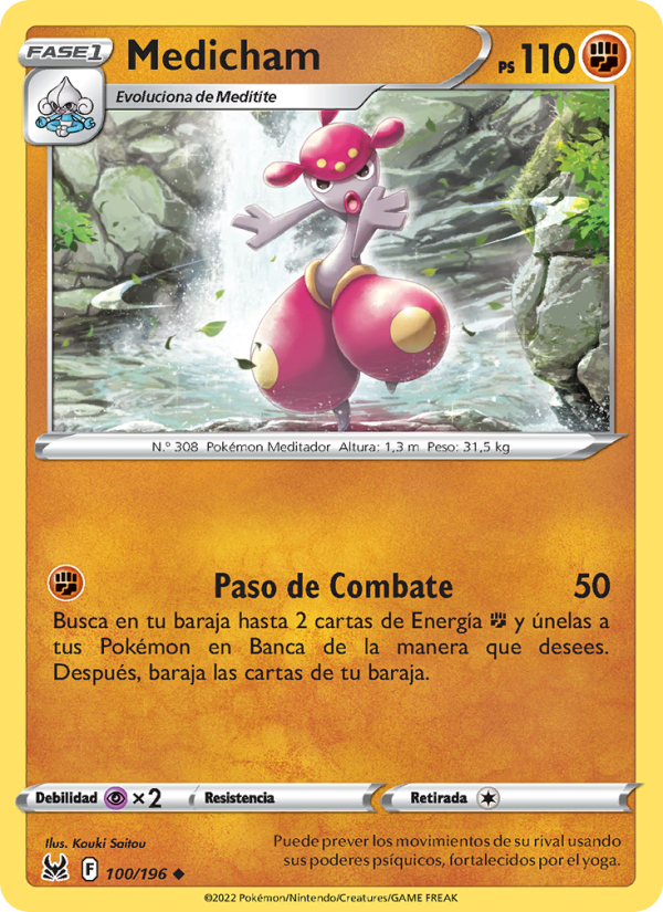 Medicham 100 — Origen Perdido (Spanish Pokémon TCG card)