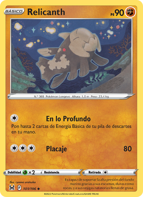 Relicanth 101 — Origen Perdido (Spanish Pokémon TCG card)