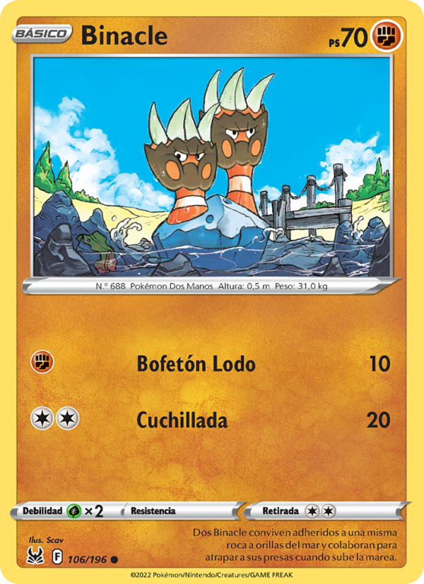 Binacle 106 — Origen Perdido (Spanish Pokémon TCG card)