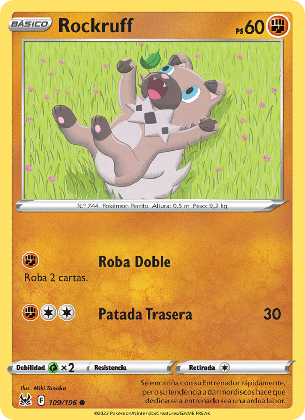 Rockruff 109 — Origen Perdido (Spanish Pokémon TCG card)