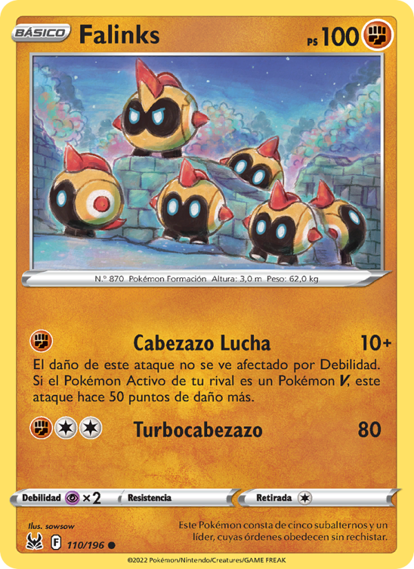Falinks 110 — Origen Perdido (Spanish Pokémon TCG card)