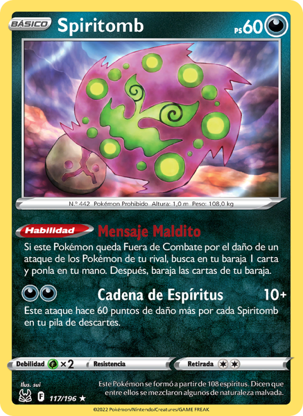 Spiritomb 117 — Origen Perdido (Spanish Pokémon TCG card)
