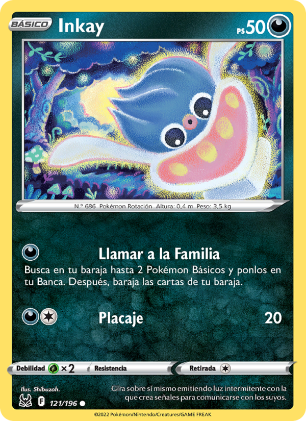 Inkay 121 — Origen Perdido (Spanish Pokémon TCG card)
