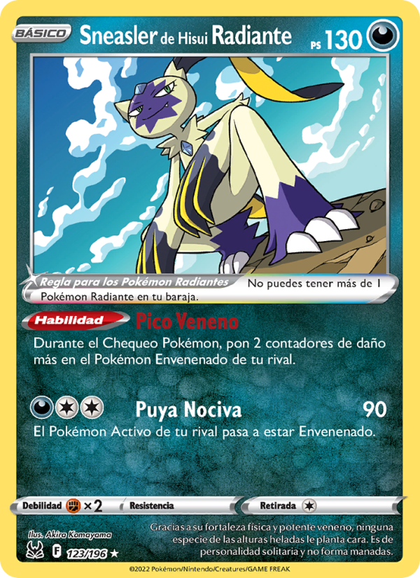 Sneasler de Hisui Radiante 123 — Origen Perdido (Spanish Pokémon TCG card)