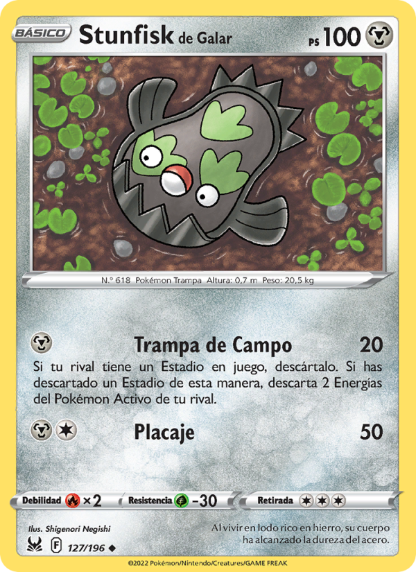 Stunfisk de Galar 127 — Origen Perdido (Spanish Pokémon TCG card)