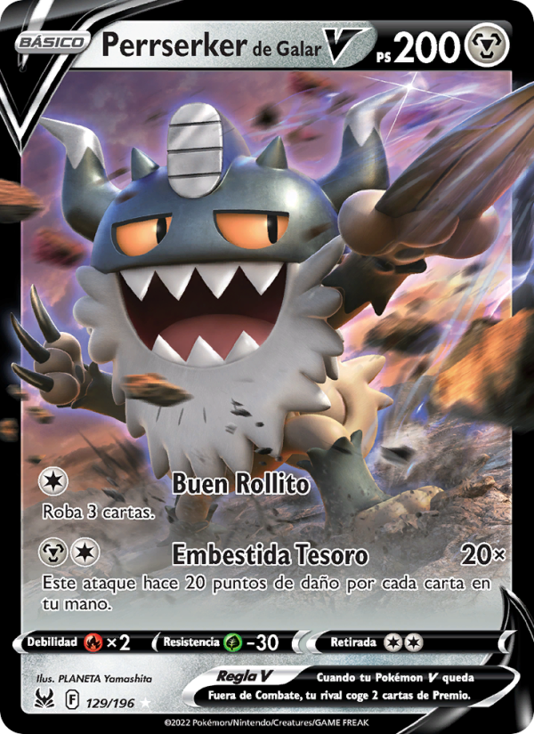 Perrserker de Galar V 129 — Origen Perdido (Spanish Pokémon TCG card)