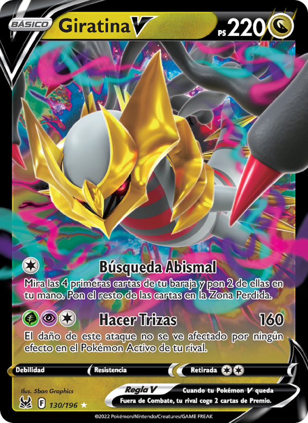 Giratina V 130 — Origen Perdido (Spanish Pokémon TCG card)