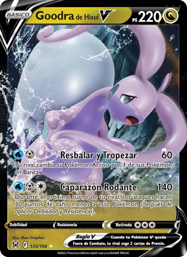 Goodra de Hisui V 135 — Origen Perdido (Spanish Pokémon TCG card)