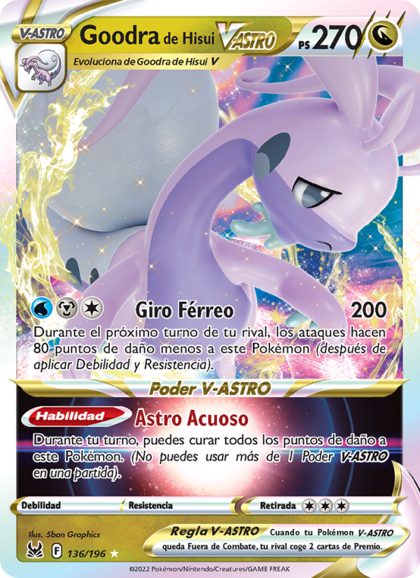 Goodra de Hisui V-ASTRO 136 — Origen Perdido (Spanish Pokémon TCG card)