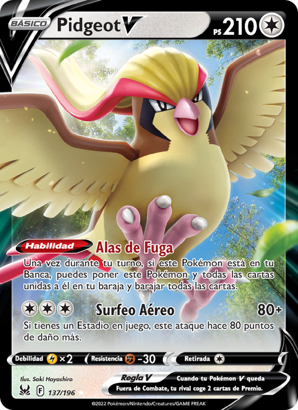Pidgeot V 137 — Origen Perdido (Spanish Pokémon TCG card)
