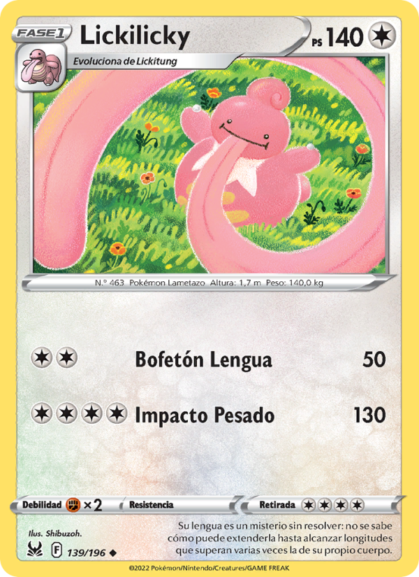 Lickilicky 139 — Origen Perdido (Spanish Pokémon TCG card)