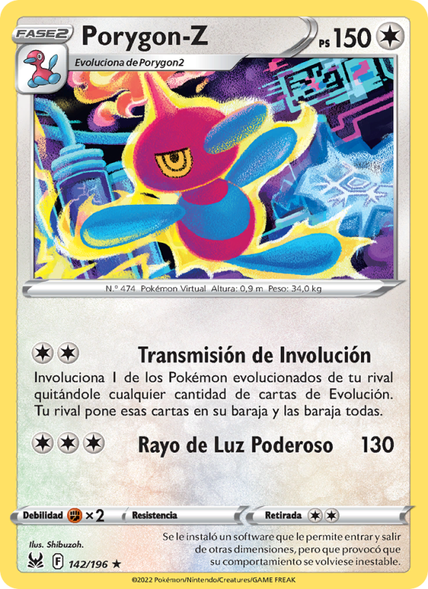 Porygon-Z 142 — Origen Perdido (Spanish Pokémon TCG card)