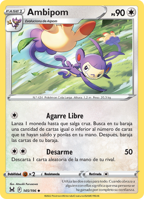 Ambipom 145 — Origen Perdido (Spanish Pokémon TCG card)