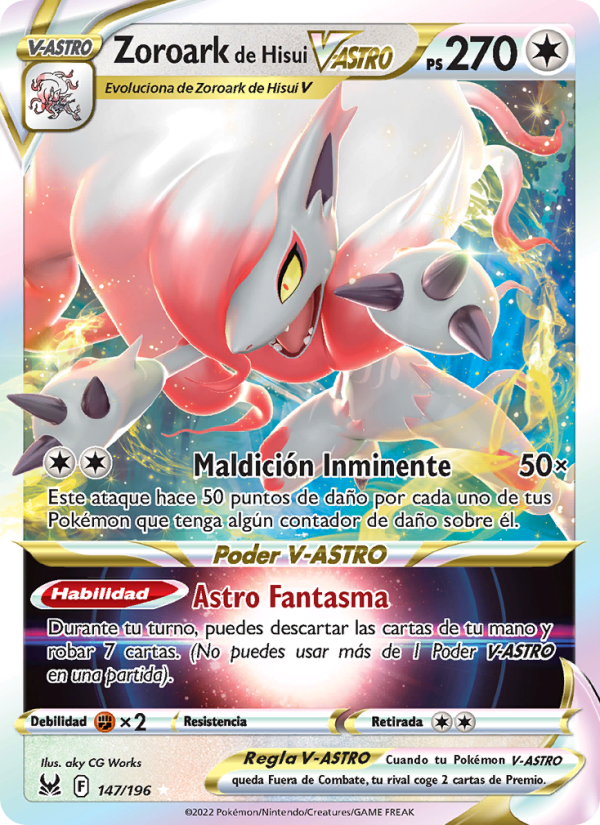 Zoroark de Hisui V-ASTRO 147 — Origen Perdido (Spanish Pokémon TCG card)