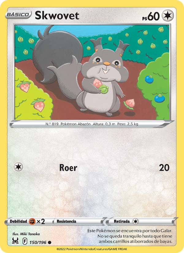 Skwovet 150 — Origen Perdido (Spanish Pokémon TCG card)