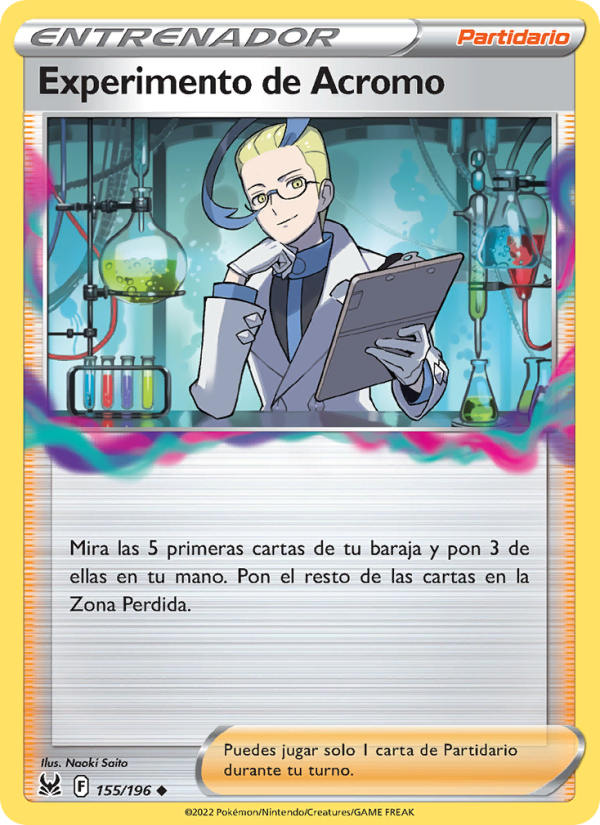 Experimento de Acromo 155 — Origen Perdido (Spanish Pokémon TCG card)